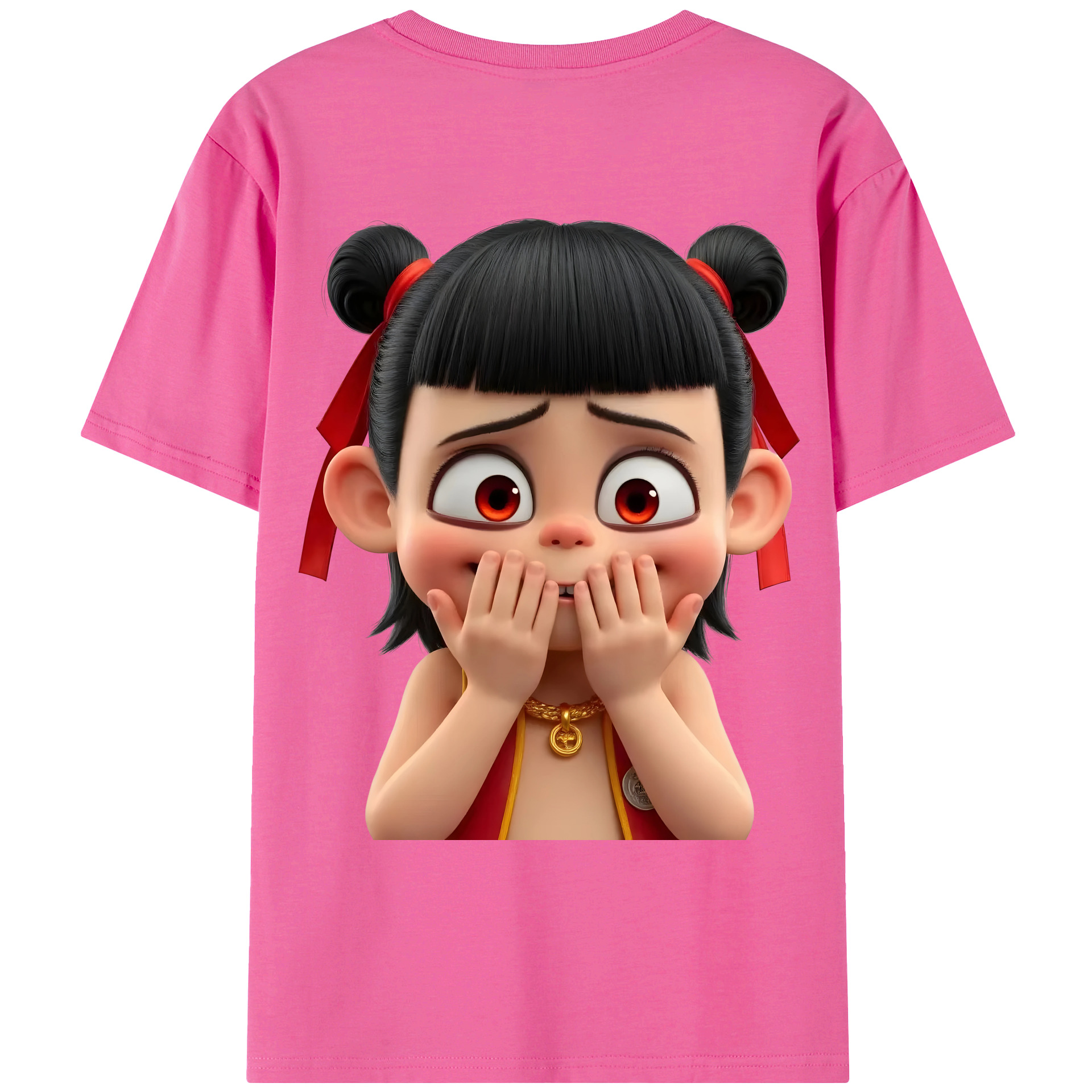 （画像用） Ne Zha 2 ナタ 魔童の大暴れ レディース半袖Tシャツ(バックプリント)